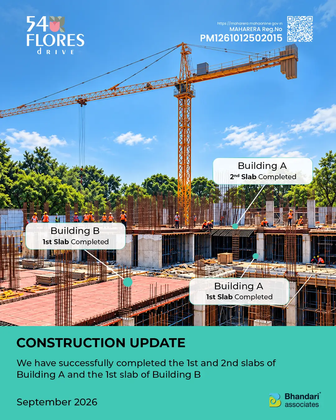 54 Flores Drive construction update: 1st and 2nd slabs completed for Building A, 1st slab completed for Building B